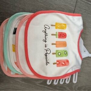 Colorful Ice Cream Print Baby Bib Set, 5 pack, NWT